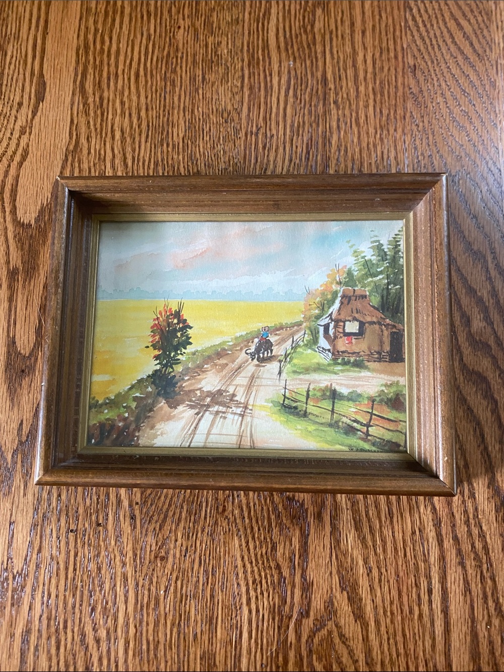 Framed Rural Landscape Wall Art - 9x7"